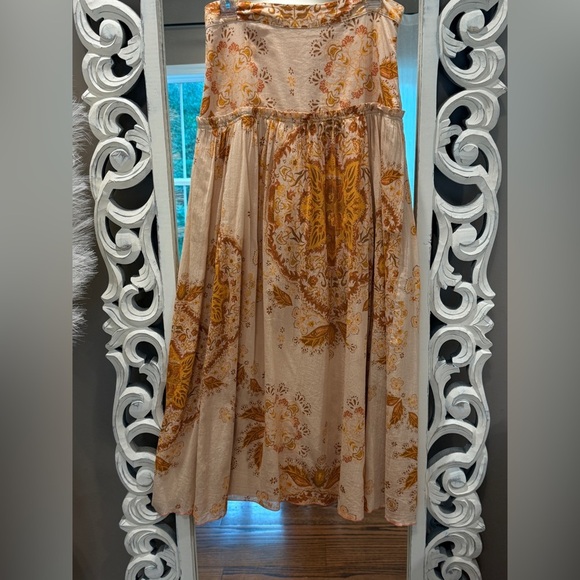 Women’s FREE PEOPLE Farrah drop waist maxi skirt- printed tiered combo. Size 8 - Picture 5 of 10